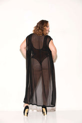 Sleeveless Long Mesh Robe - GL37536X by Glitter